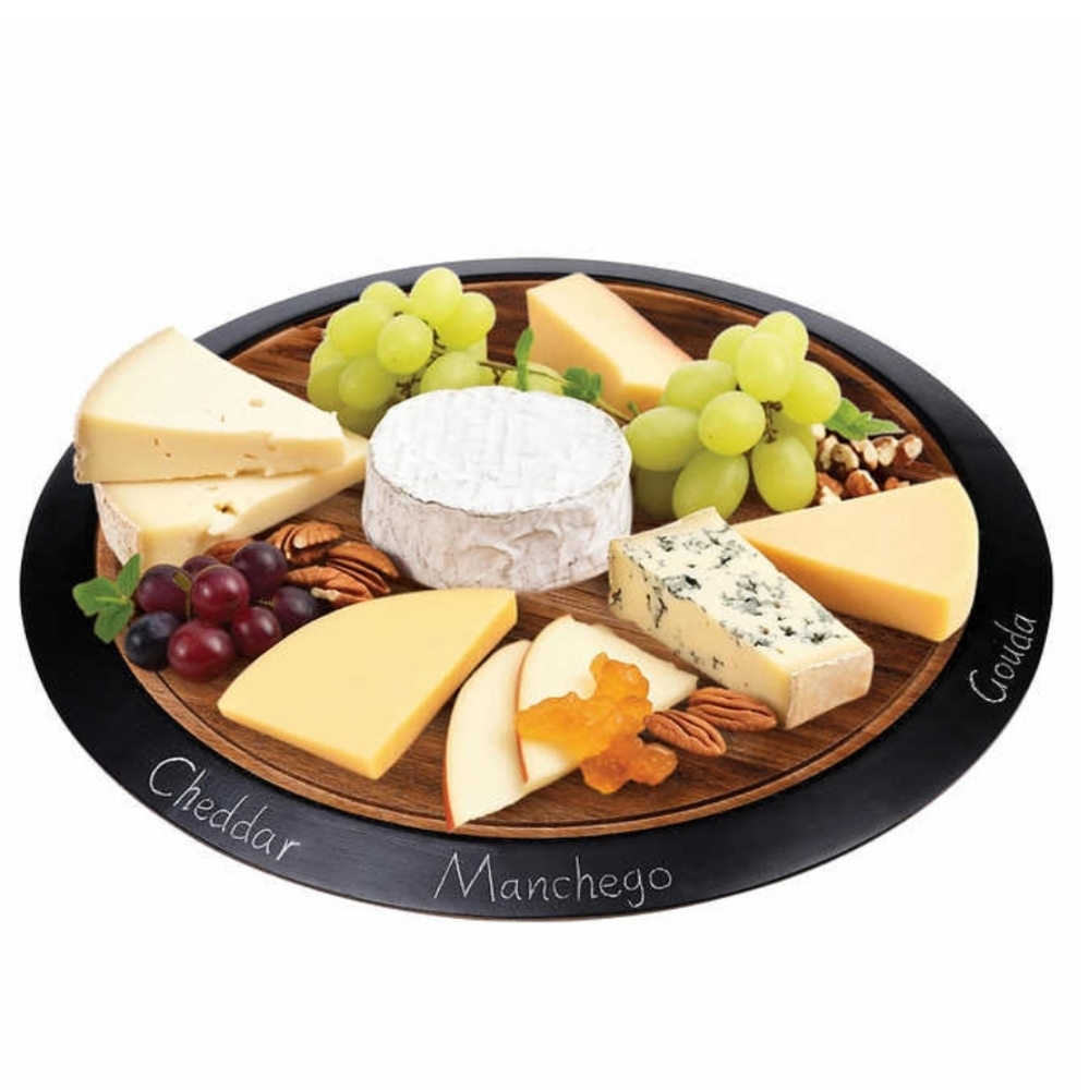 Lazy Susan, Cheese Board With Chalkboard Edge